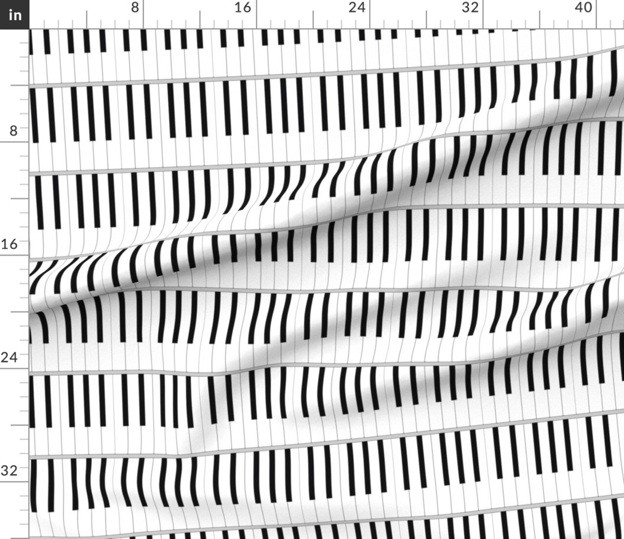 Various Fabrics by the Yard or Fat Quarter Life Musical Instrument Piano Music Greyscale Grey Gray Custom Printed Fabric by Spoonflower